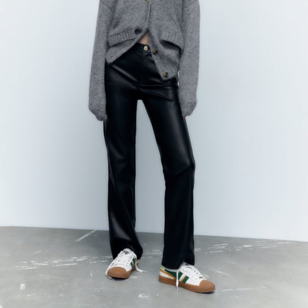 Zara Black Leather pants